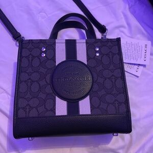 COACH/C5115 /Shoulder Bag.tote /Dempsey /2way/Signature Jacquard/New  Black